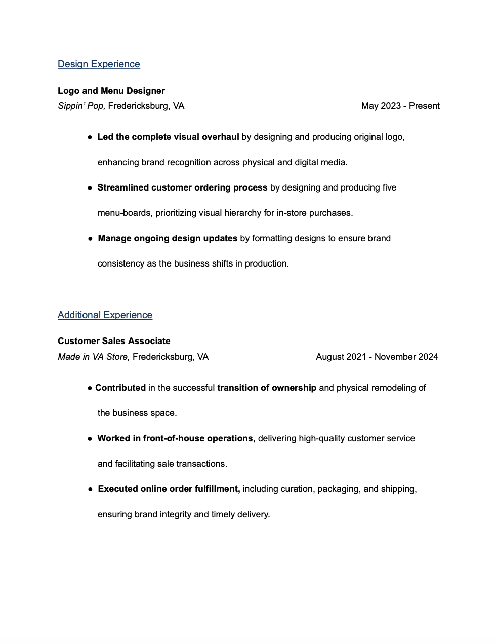 Megan Shaw Resume Page 2